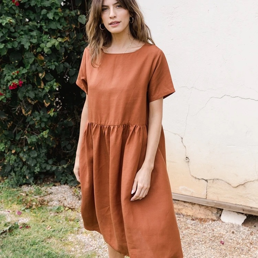 Tradlands Nico Dress in Rust - XS